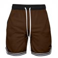 thumbnail image 4 of BVOFAR Mens Gym Shorts Big and Tall Casual Summer Basketball Short Elastic Waist Drawstring Athletic Shorts Lightweight Running Fitness Short Pants Coffee XXXXL, 4 of 4
