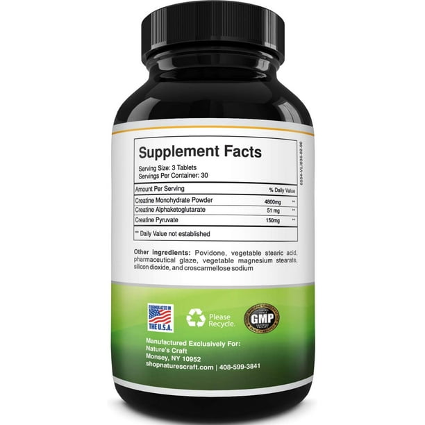 "Creatine Supplement For Muscle Mass Gain, TriPhase Creatine Pills Pre