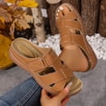 thumbnail image 6 of Dakaela Sandals for Women with Comfortable Arch Support Summer Beach Orthotic Slippers Low Wedge Slip on Walking Shoes Indoor Outdoor Brown 6, 6 of 9