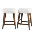thumbnail image 5 of Wes Mid-Century Modern Boucle Upholstery Backless Counter Barstool (Set of 2), 5 of 7