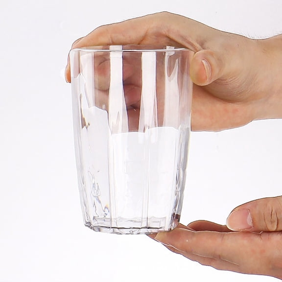 Plastic Drinking Cups,Sturdy Heavy-Duty Water Tumbler,Reusable Plastic Drinking Glasses,Stackable Beverage Tumbler for Juice,Lemonade,Ice Coffee and More,Dishwasher Safe,400ml (Clear)