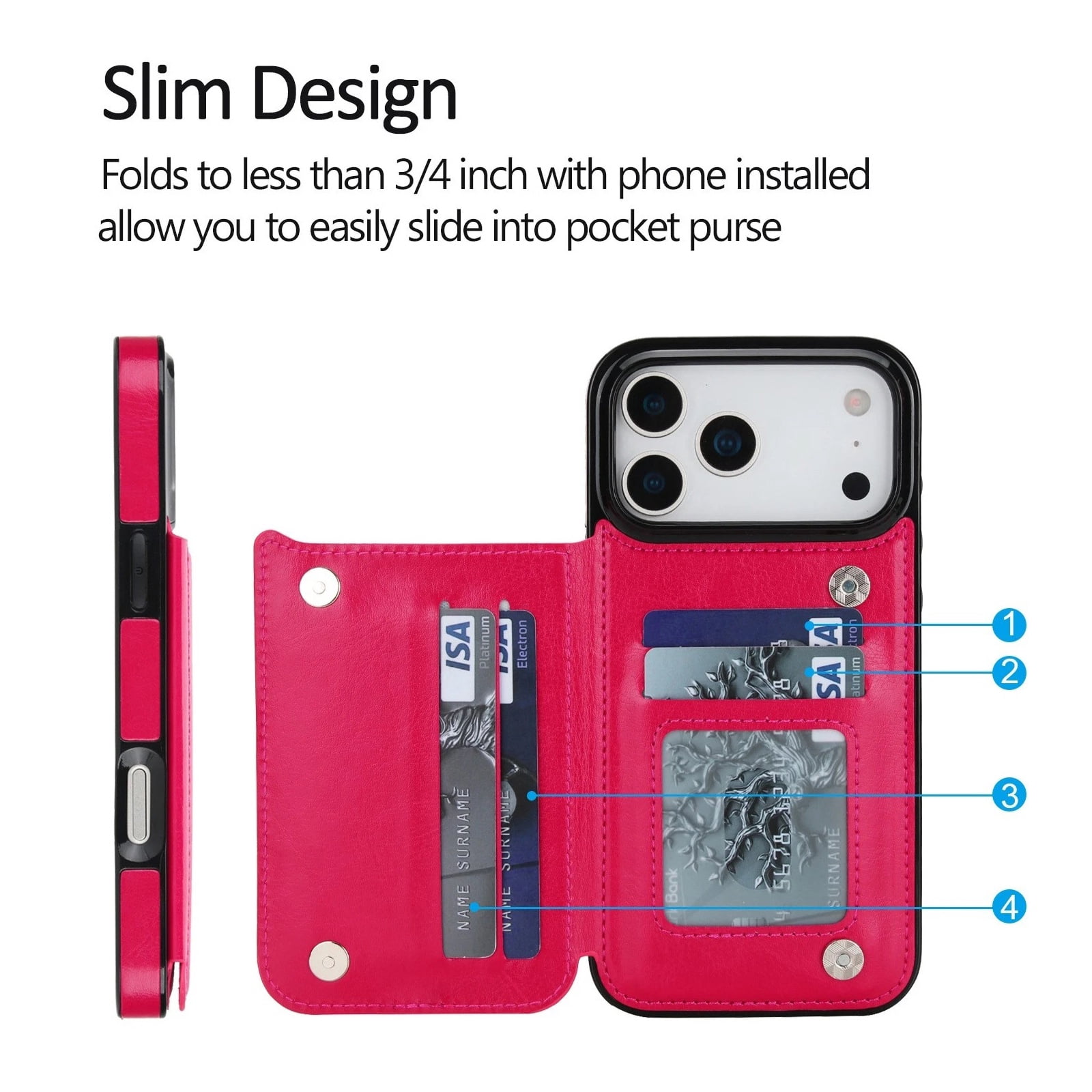 WTCKW02 Phone Case for iPhone 17 Pro Max - Hot Pink