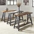 thumbnail image 3 of Weston Home Westyn Rustic X Base Wood Console Table with Shelf, Brown, 3 of 6