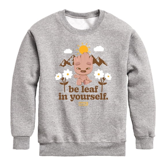 Guardians Of The Galaxy - Be Leaf In Yourself - Youth Boys Crew Fleece Sweatshirt