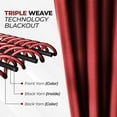 thumbnail image 6 of Superior Blackout Solid Light Filtering Back Tab Curtain Panel Set, 52"X 96", Sangria, 6 of 11