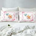 thumbnail image 3 of Erosebridal Cute Fox Duvet Cover,Princess Bowknot Bedding Set King,Cartoon Fox Quilt Cover with 2 Pillowcases Zipper Ties(No Comforter), 3 of 6