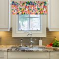 thumbnail image 2 of Yayeee Kitchen Valance Rod Pocket 54" x 18" Living Room Window Curtain, Pink Colorful Circles, 2 of 6