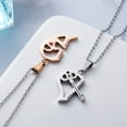 thumbnail image 2 of 1 Pair Fashion Couple Heart Shape Pendant Key Necklace For Women For Man "love You" Unisex Lovers Couples Jewelry Fashion Gift Accessories, 2 of 5