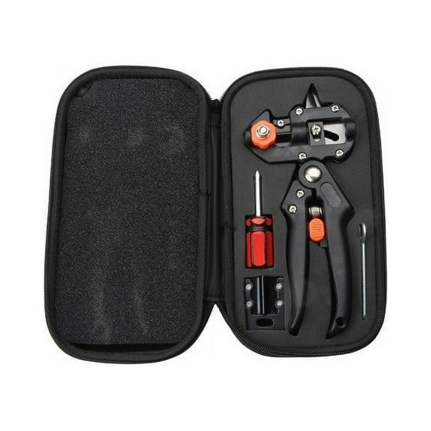 Tijeras de injerto profesionales con hojas reemplazables - Herramienta de poda de corte en U, V y Ω para árboles frutales, diámetro de corte de 5 mm a 1,4 cm, construcción de acero al carbono y ABS