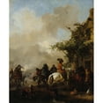 thumbnail image 3 of Philips Wouwerman 12x14 Black Modern Framed Museum Art Print Titled - Halte De Cavaliers (1639 - 1668), 3 of 5