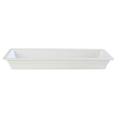 Jam Tray - Thunder Group GN1222W, 2/4 Size 2 1/2-Inch Deep Melamine Ani-Jam Food Pan, White