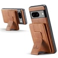 thumbnail image 3 of Wallet Case for Google Pixel 8A, Removable Magnetic Back Cover Compatible with MagSafe, Premium PU Leather Slim Shockproof Phone Case with Detachable Card Holder Kickstand,Brown, 3 of 12