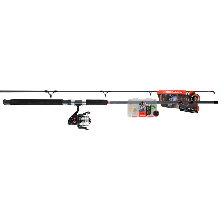 South Bend R2F King Salmon Spinning Fishing Rod & Reel Combo w/ Tackle Kit,  8