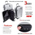 thumbnail image 3 of Deco Gear 3 Piece Spinner Hardside Luggage Set Travel Elite Series (Silver), 3 of 10