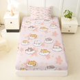 thumbnail image 4 of Manfei Funny Pet Twin Sheets, Kawaii Slepping Cat Bedding, Pink, 3pcs, 1 Flat Sheet, 1 Fitted Sheet and 1 Pillowcase, 4 of 6