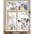 thumbnail image 5 of Fall Thanksgiving Kitchen Valances for Windows Orange Blue White Floral Pumpkins Maple Leaf Valance Curtains&nbsp; for Kitchen /Living Room/Bedroom/ Bathroom Decor, 54"x18 " ,Rod Pocket 1 Panel,, 5 of 7