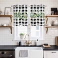 thumbnail image 2 of Green Eucalyptus Leaves Kitchen Curtains Window Panels, Black White Plaid Farmhouse Watercolor Insulated Window Treatment Curtain, Grommet Curtains for Bedroom/Living Room, 2 Piece 27.5"Wx39"L, 2 of 8