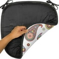 thumbnail image 6 of Paisley Chair Seating Cushion, Vintage Persian Paisley Patterns on Plain Background with Inspired Hippie, Soft Seat Pads for Office with Anti-slip Backing, 16"x16", Multicolor, by Ambesonne, 6 of 6