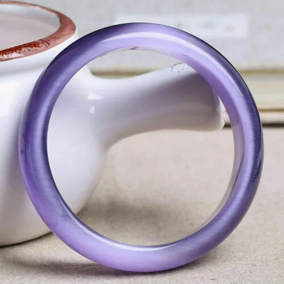 GKNET 100%Natural Violet chalcedony Bangle Jade beautiful agate Bangle 60mm 62mm