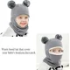 thumbnail image 2 of Orejeras para bebé niño y niña, pañuelo para la cabeza, bufanda, sombrero y cuello, todo en uno, además de orejeras gruesas de terciopelo, gorro cálido para bebé, gorro de lana de punto (gris), 2 of 5