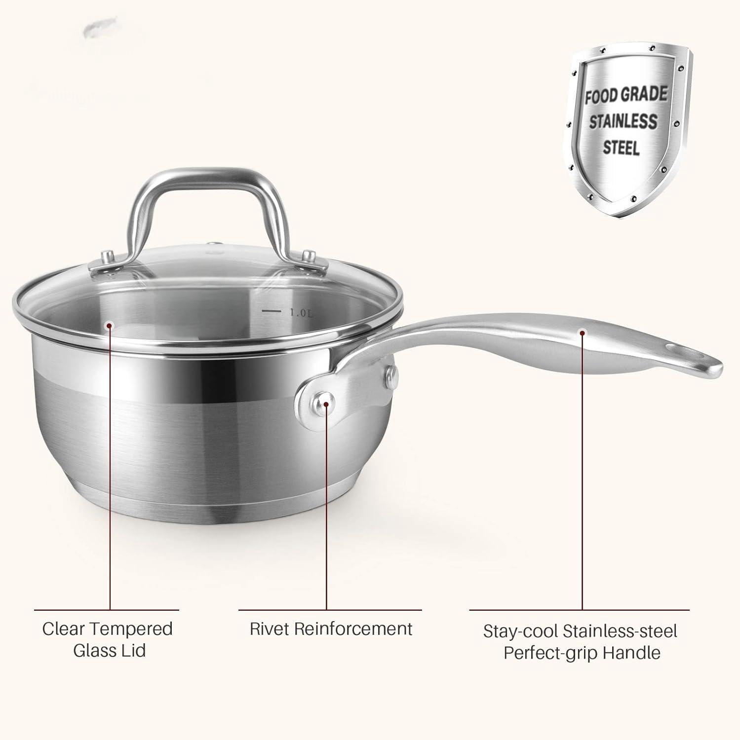DUXANO 14-Piece Healthy Cookware Set - 9H Diamond Anti-Scratch Ceramic Coating, PFAS Free, Induction Compatible