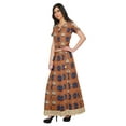 thumbnail image 3 of Moomaya Printed Ethnic Wear Long Skirt And Cold Shoulder Crop Top Set For Girls, 3 of 6