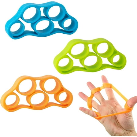 3PCS Silicone Finger Strengthener, Finger Trainers, Finger Pullers, Five Hole Tension Rings, Finger Exercisers, Enhanced Grip, Rehabilitation Training