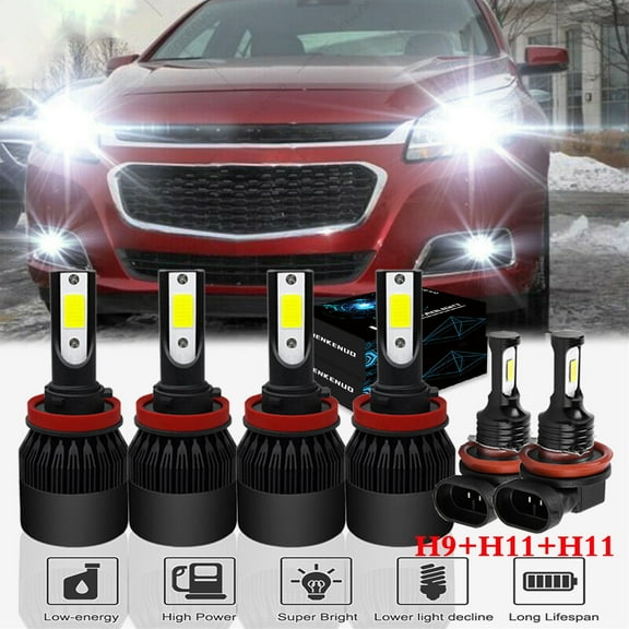 For Chevy Impala 2006-2013 LED Headlight Bulbs,H9 H11 High and Low Beam H11 Fog light,SHENKENUO