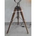 thumbnail image 4 of Vintage Industrial Wooden Table Lamp Chrome Finish Wooden Tripod Decor, 4 of 4