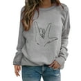 thumbnail image 2 of Baqcunre Valentine'S Day Shirts For Women 2024 Sweatshirt Cute Heart Shaped Printed Pullover Crewneck Shirt(Grey S-4XL),Long Sleeve Shirts For Women Graphic Tees Womens Fashion Womens Tops, 2 of 4