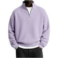 thumbnail image 3 of FRSASU Men's Quarter Zip Sweaters Polo Zip Up Pullover Waffle Knit Mock Neck Turtleneck Sweatshirt Purple, 3 of 6
