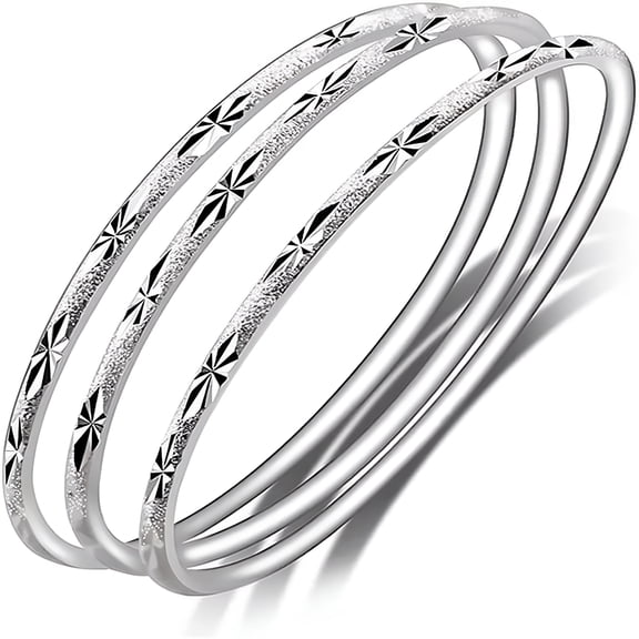 DESIGNICE Sterling Silver Bangle Bracelets for Women, Fashion Jewelry Simple Adjustable 925 Silver Cuff Bangles for Women Mom Wife Valentine Mothers Day Gift