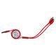 thumbnail image 4 of Cable de carga retráctil con múltiples puertos USB trenzados de nailon 3 en 1 para iOS/Tipo C/Micro Puerto Rojo, 4 of 12