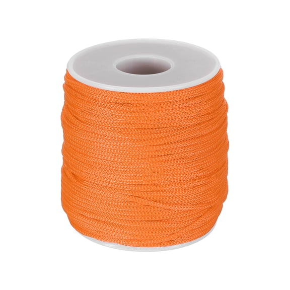 Uxcell 5/64 Inch Polypropylene Rope Braided Ropes, 255ft Light Orange Nylon Rope Hollow Utility Cord for Clothesline, Camping, Hiking, Outdoor