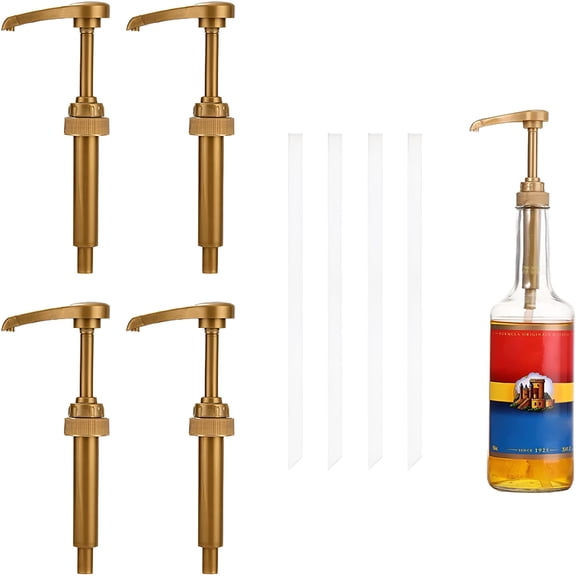 ACDANC 4Pcs Coffee Syrup Pump Creamer Pump Dispenser Compatible with Syrup Pump for Coffee Syrup Bottle (25.4 oz-750ml)