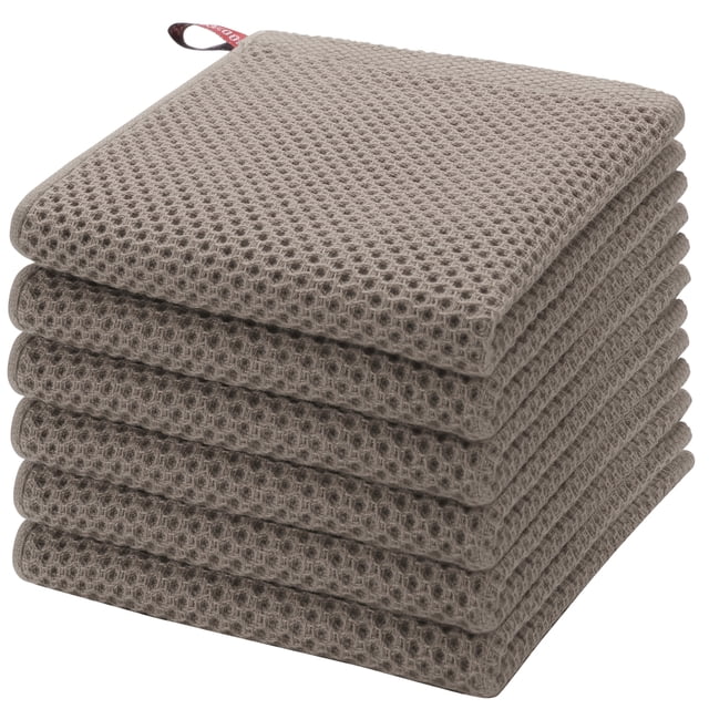 100% Algodón Gofre Tejido Cocina Plato Toallas Súper Suave Absorbente Rápido Secado Limpieza Toalla