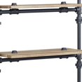 thumbnail image 3 of Vida 35 Inch Wall Mount Rack 3 Tier Industrial Pipe Frame Brown Black - Saltoro Sherpi, 3 of 5