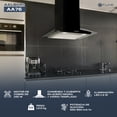 thumbnail image 4 of FLINE | Campana de cocina 76 cm | Negro Matte | DE PARED | Cristal Curvo | Controles de boton |extractora | 3 velocidades | Aalborg 76, 4 of 6