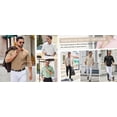 thumbnail image 3 of COOFANDY Men Summer Short Sleeve Button Down Stretch Dress Shirt Casual Stylish Slim Fit Muscle Fit Dress Shirt White M, 3 of 5
