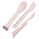thumbnail image 1 of Juego de 3 piezas: cuchillo, cuchara y tenedor. Vajilla con utensilios para bebés de 2 años. rosado, 1 of 9