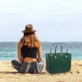 thumbnail image 4 of Bolsas de almacenamiento de playa lavables Color sólido EVA Basket Tote (Verde esmeralda) Likrtyny Para estrenar, 4 of 8