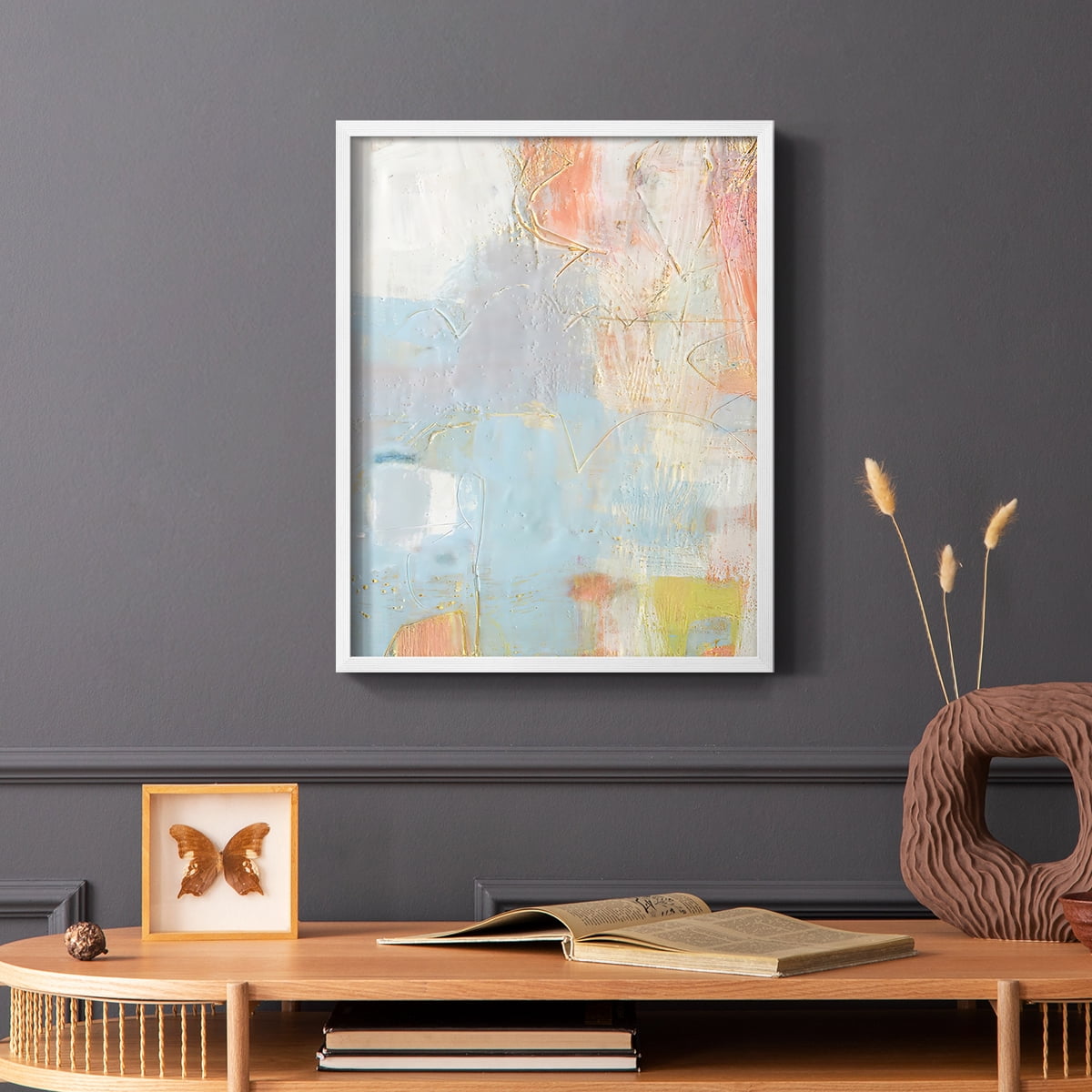 Cully II Framed Print in White Solid Wood Framed Print No Nail Hanging