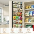 thumbnail image 4 of Over the Door Pantry Organizer, 8-Tier Adjustable Spice Rack Cabinet Door Shelves, Hanging Seasoning Organizer for Kitchen Bathroom, Laundry Room Organization, Black, 4 of 8