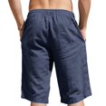 thumbnail image 6 of Inglocry Bermuda Linen Shorts for Men Casual Loose Fit Knee Length Elastic Waist Drawstring Lightweight Vacation Summer Beach Shorts with Pockets 2026 Navy XL, 6 of 10