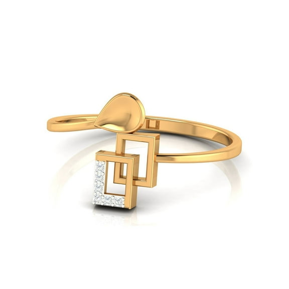 Dainty Moissanite Ring | Yellow Gold Plated | Sterling Silver | Modern Ring for Women