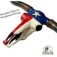 thumbnail image 4 of Urbalabs Texas Longhorn Skull Horns Wall Sculpture Faux Animal Western Wall Mount Cow Decor 20.5 In Wide Bull Statue Ranch Home Decoration Red White Blue Hand Painted (Texas Flag Longhorn), 4 of 7