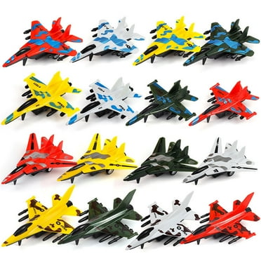Qocolhg 4 Pcs Pull Back Airplane Toy Fighter Jets, Airplane Party Favors Plane Playset, Fighter Jet Toy, Plane Themed Kids Presents Toys for 3 Year Old Boys, Christmas Gifts for Kids