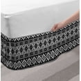 thumbnail image 2 of Tribal Bed Skirt, Primitive Illustration of Various Shapes and Motifs Cultural Vibes, Elastic Bedskirt Dust Ruffle Wrap Around for Bedding Decor, 4 Sizes, Charcoal Grey White, by Ambesonne, 2 of 2