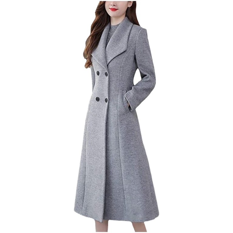 Lovskoo Womens Winter Coats Double Breasted Pea Coat Turn Down
