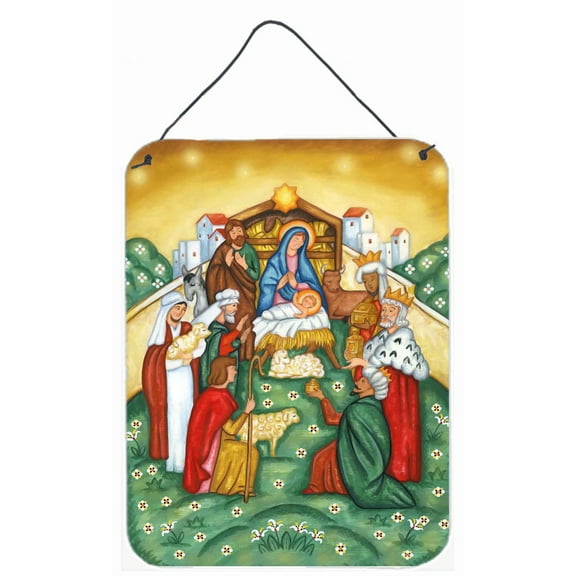 Carolines Treasures PJH3007DS1216 Nativity A Saviour is Born Wall or Door Hanging Prints 12x16 multicolor